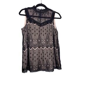 NWT Byer California Lace Overlay Sleeveless Top